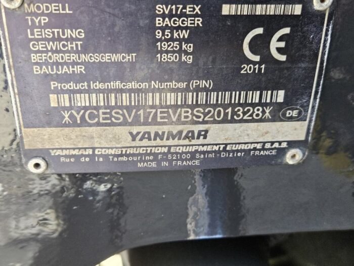 Mini-escavadora Yanmar SV17 EX – 2011 – 1,9T – Garantia 12 meses - Image 12